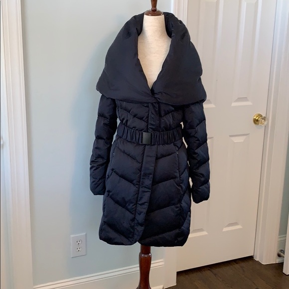 tahari navy coat